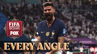 Olivier Giroud’s INCREDIBLE gamewinning header for France in the 2022 FIFA World Cup  Every Angle [upl. by Carie]