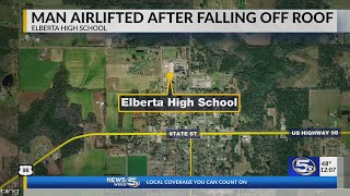 Roofers falls off Elberta High School [upl. by Magel]