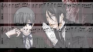 Black Butler OP 1 Monochrome no kiss guitar cover  TAB [upl. by Kurth]