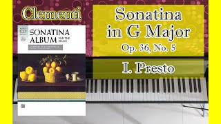 16  Clementi  Sonatina Op36 No5 I Presto  Sonatina Album [upl. by Onirefez]