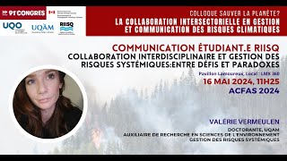 COLLABORATION INTERDISCIPLINAIRE ET GESTION DES RISQUES SYSTÉMIQUESENTRE DÉFIS ET PARADOXES [upl. by Holladay]