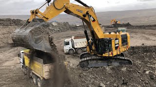 Caterpillar 6015B Excavator Loading Trucks Non Stop For 3 Hours  Mega Machines Movie [upl. by Nyer341]