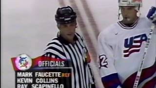 1996 World Cup of Hockey Finals Game 1 USA vs Canada [upl. by Llerdnod600]