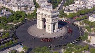 Arc de Triomphe and ChampsÉlysées from Above Bastille Day 2018 [upl. by Oelc642]