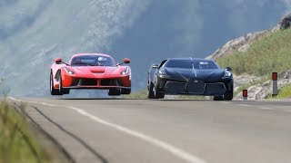 Bugatti La Voiture Noire vs Ferrari LaFerrari at Highlands [upl. by Readus]