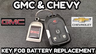 KEY FOB REMOTE BATTERY REPLACEMENT FOR 20142022 GMC amp CHEVY MODELSSILVERADO SIERRA TAHOE SUBURBAN [upl. by Adnim]