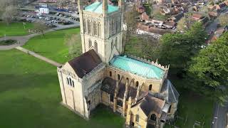 Drone 4K  Pershore Abbey and surrounding areas [upl. by Naitirb]