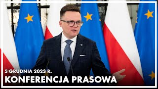 Konferencja prasowa marszałka Sejmu Szymona Hołowni [upl. by Raybourne]