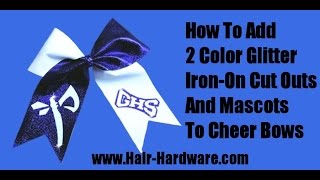 Make Cheer Bows With Two Color Glitter School Letters And Mascots [upl. by Bay11]