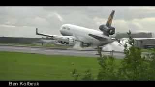 Lufthansa MD11 Smoky Landing HD [upl. by Win]