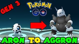 Evolving ARON to AGGRON Pokemon GO GEN 3 [upl. by Leod]