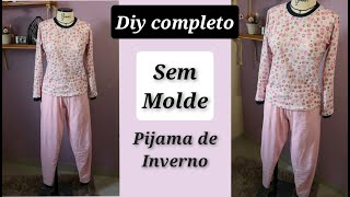 Diy Pijama de malha adulto ou infantil SEM MOLDE Super Fácil [upl. by Klinger770]