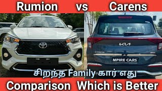 Kia Carens vs Toyota Rumion Comparison [upl. by Borer]