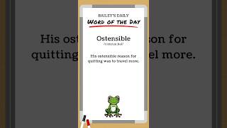 BD Word of the Day  Ostensible [upl. by Salta132]