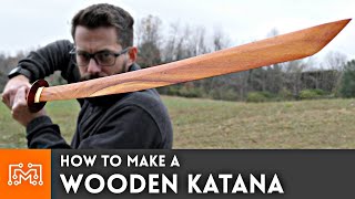 How to make a Wooden Katana from hardwood flooring  Woodworking  I Like To Make Stuff [upl. by Queridas]