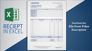 Creating Professional Invoice in Excel  Receipt Making Tutorial  Free Template [upl. by Tdnaltroc868]