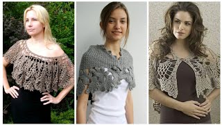 fabulous and very famous crochet knitted caplets shawls pattern [upl. by Ruford]