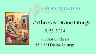 Holy Apostles Greek Orthodox Church  9222024 [upl. by Adnotal]