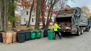 EX Pawtucket DPW Garbage Truck VS Manual Bin Piles [upl. by Ladnar]