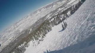 Skiing Snowmass Ski Area Cirque and Hanging Valley Wall Go Pro March 15th 2019 [upl. by Derick989]