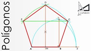 Pentágono regular dado el lado paso a paso [upl. by Eniledgam]
