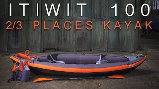 Decathlons Best Selling Inflatable Boat  Review of Itiwit 100 23 Places Orange Kayak [upl. by Ynaitirb]