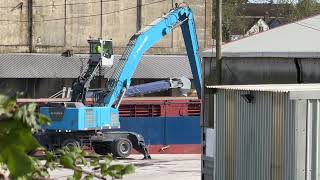 Hav Zander back in Sharpness Dock from Hull with fertilizer amp trains amp tide out amp narrowboat [upl. by Ashla]