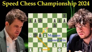 Speed Chess Championship 2024  Hans Niemann vs Magnus Carlsen [upl. by Skcirdnek]