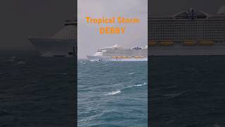 Royal Caribbean Wonder of the Seas heading out from Port Canaveral during Tropical Storm Debby wind [upl. by Aissila]