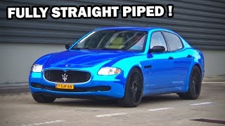 The LOUDEST Maserati Quattroporte 42 V8 ever  Custom straight pipe exhaust [upl. by Glasgo]