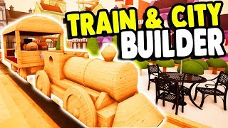 WOODEN TRAIN SET BUILDER amp All New City Built  Tracks Gameplay [upl. by Ahsote]