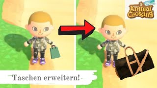 So kannst du SCHNELL und EINFACH deine Tasche vergrößern ANIMAL CROSSING NEW HORIZONS [upl. by Ahsekram]