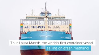 Tour Laura Mærsk The Worlds First Container Vessel Sailing on Green Methanol [upl. by Benia]