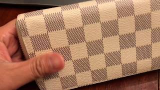 How to Spot Authentic Louis Vuitton Clemence Damier Azur Wallet and Where to Find the Date Code [upl. by Ahsim]