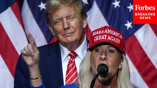 WATCH Trump Invites Marjorie Taylor Greene Up On Stage During Georgia Rally Please Come Up [upl. by Audre]