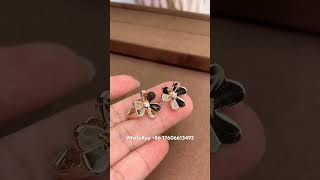 Custom Made Van Cleef Arpels Frivole Clover Earrings 18K Rose Gold With Diamonds For Women [upl. by Valtin]