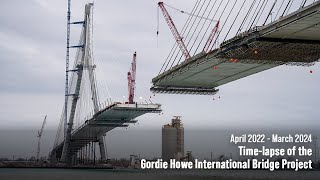 TimeLapse of the Gordie Howe International Bridge project  April 2022 to March 2024 [upl. by Berriman]