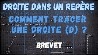 Tracer une droite dans un repère et Vérifier si un point appartient à une droite Troisième [upl. by Werd]