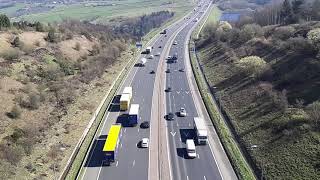 Scammonden bridge over M62 motorway near Huddersfield and Halifax in West Yorkshire England UK [upl. by Niwrud752]