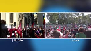 Scuola la protesta nazionale a Roma e Milano [upl. by Otes354]