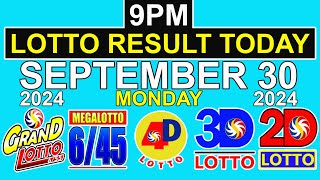 9pm Lotto Result Today September 30 2024 Monday [upl. by Past]