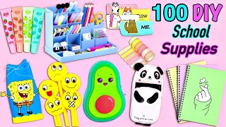 100 DIY SCHOOL SUPPLIES IDEAS  Back To School Hacks And Crafts [upl. by Allista]