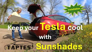 TAPTES Sunshade Installation on the Tesla Model 3 Highland [upl. by Rehnberg]