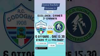 RC Codogno  FCD Fucina  Sintesi YouTube Arizona tv calciodilettanti [upl. by Xam]