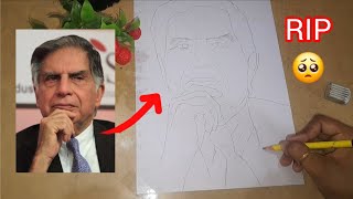 Ratan tata outline tutorial  Ratan tata RIP 🥺  Art Tribute To Great Ratan tata Sir Death news [upl. by Narmi]