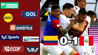 Colombia 0  1 Perú  Así relató Sudamérica el gol de Edison Flores [upl. by Janaya]