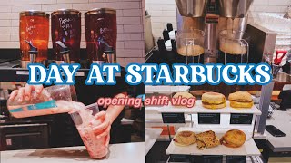 come work with us at starbucks starbucks vlog opening cafe vlog 💚 day as a starbucks barista [upl. by Junius806]