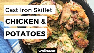 Cast Iron Skillet Chicken and Crispy Potatoes Recipe [upl. by Aholla]