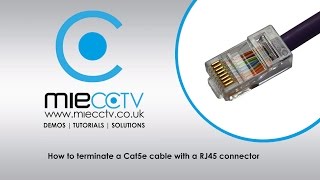 How to terminate a CAT5e cable with a RJ45 connector [upl. by Yelruc54]