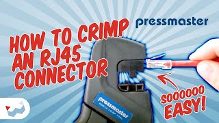 How to Crimp RJ45 Connectors with Pressmaster Crimpers [upl. by Koch]